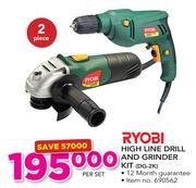 Ryobi High Line Drill And Grinder Kit DG 2K-Per Set