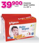 Pigeon Baby Wipes 6 x 82's