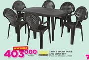 Antracite 7 Piece Ebony Table And Chair Set