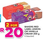 Bakers Red Label Lemon Or Vanilla Cream-2 x 200g