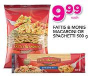 Fattis & Monis Macroni Or Spaghetti-500g Each