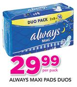 Always Maxi Pads Duos-Per Pack