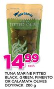 Tuna Marine Pitted Black, Green, Pimento Or Calamata Olives Doypack-200g Each