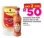 Nandos Peri Peri Sauce 250ml Or Perinaise Squeeze 265g-For Any 2