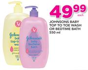 Johnsons Baby Top To Toe Wash Or Bedtime Bath-550ml Each