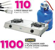Cadac 7Kg Cylinder And 2 Plate Stove Combo