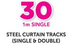 Decorland 1m Single Steel Curtain Tracks
