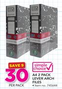 Simple Choice A4 2 Pack Lever Arch Files-Per Pack