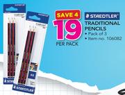 Staedtler Traditional Pencils Pack Of 3-Per Pack