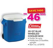 Coleman 28 Qt Blue Wheeled Cooler Box