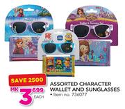 Assorted Character Wallet And Sunglasses-Each