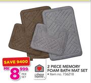 Always Home 2 Piece Memory Foam Bath Mat Set-Per Set