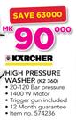 Karcher High Pressure Washer K2 360