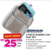 Stingray 4 Piece Rubber Car Mat Set-Per Set