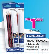 Staedtler Traditional Pencils Pack Of 3-Per Pack