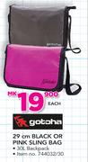 Gotcha 29cm Black Or Pink Sling Bag-Each