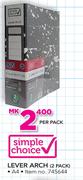 Simple Choice Lever Arch 2 Pack-Per Pack