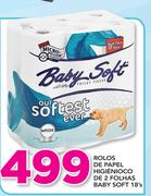 Rolos De Papel Higienico de 2 Folhas Baby Soft 18's
