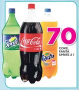 Coke, Fanta, Sprite-2Ltr