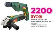 Ryobi broca 500W Ou Rebarbadora 650W HG-650