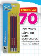 Lápis HB com Borracha por pacote