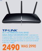 TP Link AC1750 Wireless Dual Band GIGA ADSL2 Modem Router ARCHER D7