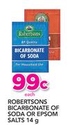 Robertsons Bicarbonate Of Soda Or Epsom Salts-14g Each