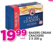 Bakers Cream Crackers-2 x 200g Each