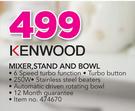 Kenwood Mixer,Stand And Bowl