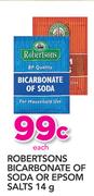 Robertsons Bicarbonate Of Soda Or Epsom Salts-14g Each