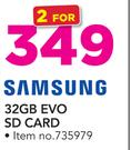 Samsung 32GB Evo SD Card-For 2