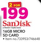 Sandisk 16GB Micro SD Card-For 2