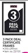 3 Pack Deal Certificate Frames-210 x 297mm Per Pack
