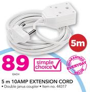 Simple Choice 5m 10AMP Extension Cord-Each