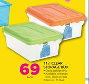 Addis 11Ltr Clear Storage Box-Each