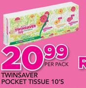Twinsaver Pocket Tissue-10's Per Pack