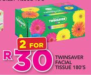Twinsaver Facial Tissue-2 x 180's