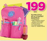 Island Style 40cm 2 Pocket Backpack-Each