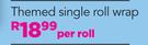 Hello Kitty Themed Single Roll Wrap-Per Roll