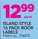 Island Style 16 Pack Book Labels-Each