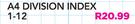 Bantex A4 Division Index 1-12-Per Pack