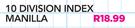 Bantex 10 Division Index Manilla-Per Pack