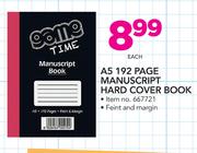 Game Time A5 192 Page Manuscript Hard Cover Book-Each