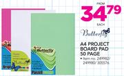 Butterfly A4 Project Board Pad 50 Page-Each