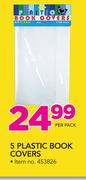 5 Plastic Book Covers-Per Pack