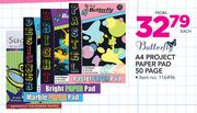 Butterfly A4 Project Paper Pad 50 Page-Each