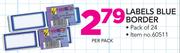 Labels Blue Border Pack Of 24-Per Pack