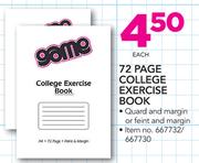 Game 72 Page College Exercise Book-Each