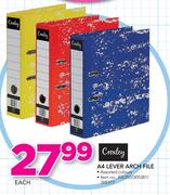 Croxley A4 Lever Arch File Assorted Colours-Each
