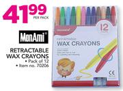 Monami 12 Pack Retractable Wax Crayons-Per Pack